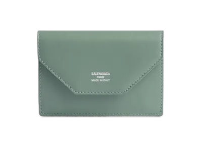 BALENCIAGA Women's Envelope Mini Wallet "Heritage Green/Blush"