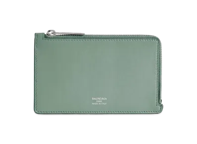BALENCIAGA Women's Envelope Long Coin & Card Holder "Heritage Green/Blush"