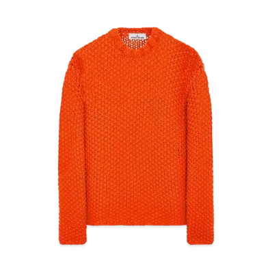 Stone Island 557Xb Marina Crew Neck Knit "Lobster Orange"