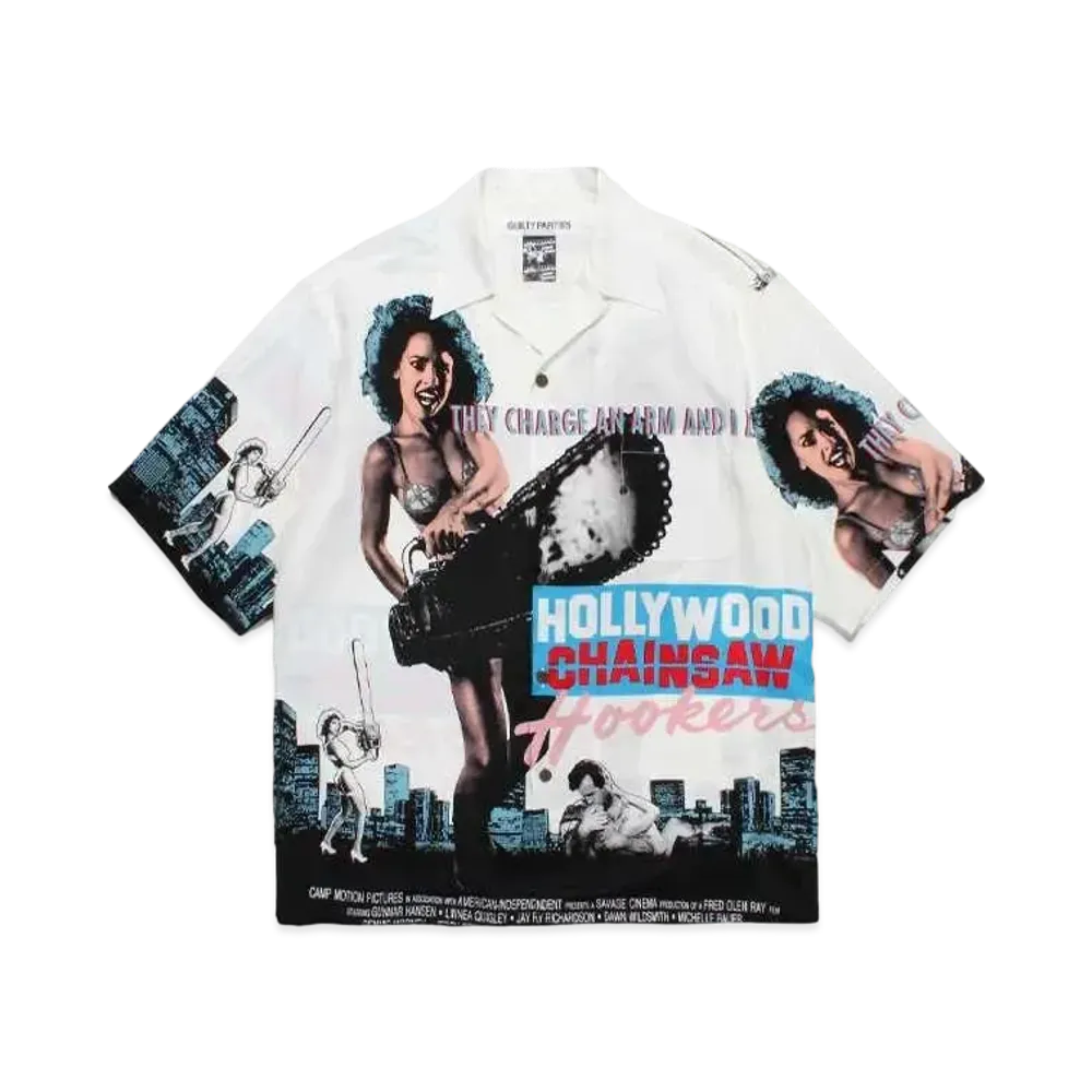 WACKO MARIA Hollywood Chainsaw Hookers / Hawaiian Shirt #2 "White"