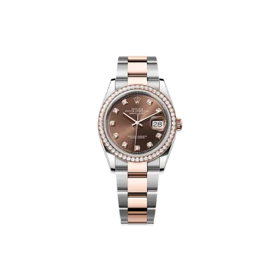 ROLEX Datejust 36 Oystersteel & Everose Gold Diamond "Chocolate"