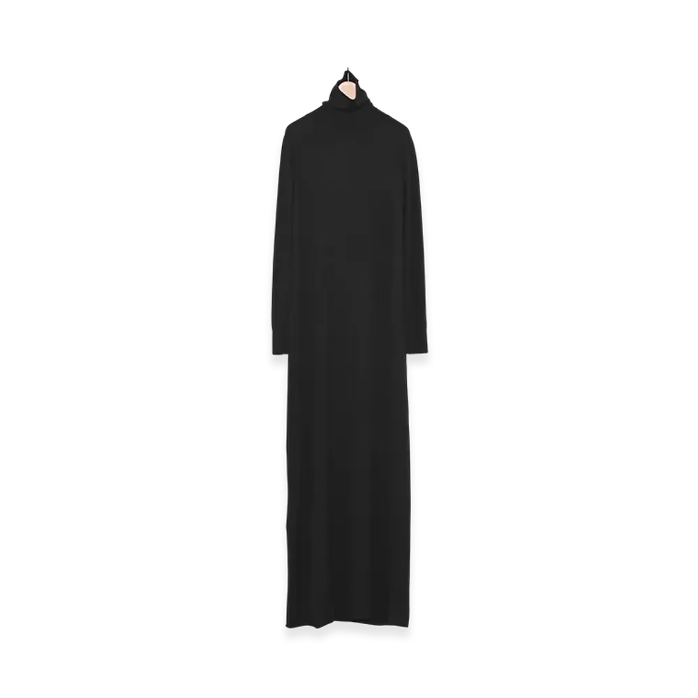 COMOLI Wool Turtle Knit Dress "Black"