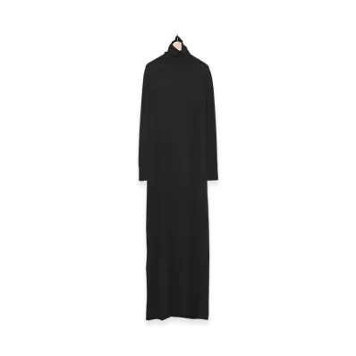 COMOLI Wool Turtle Knit Dress "Black"