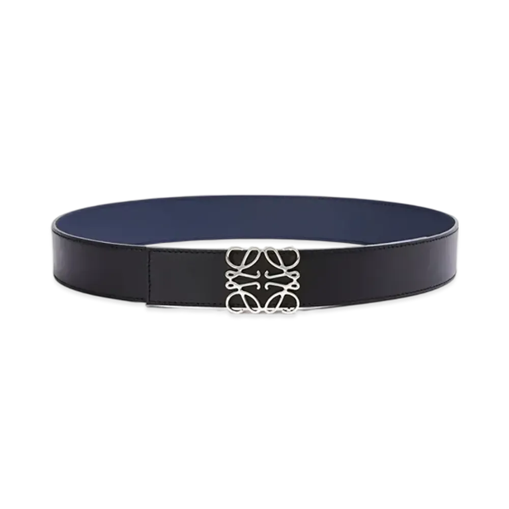 LOEWE Reversible Anagram Belt "Ocean/Black/Palladium"