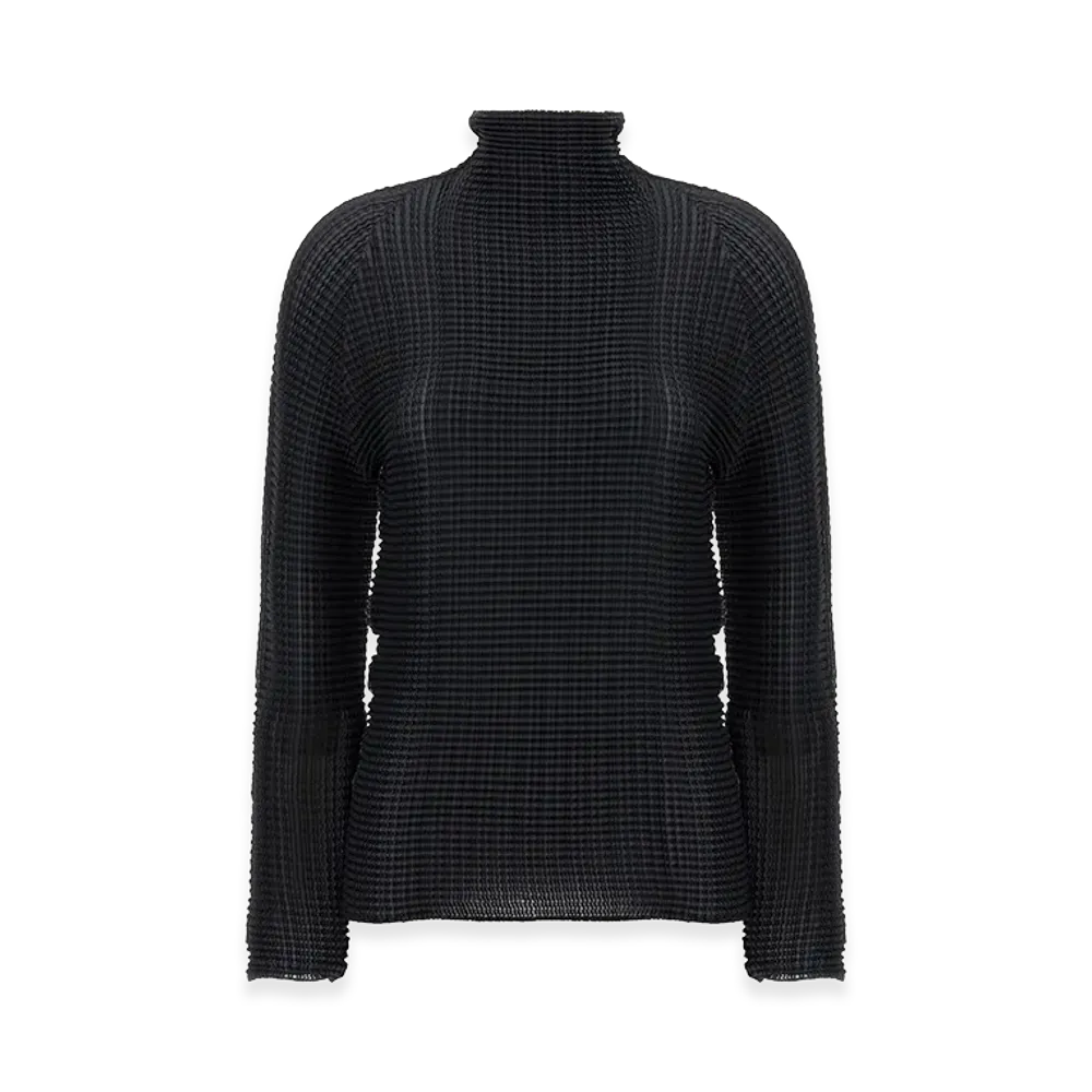 ISSEY MIYAKE Women's Wooly Pleats Blouse "Black"