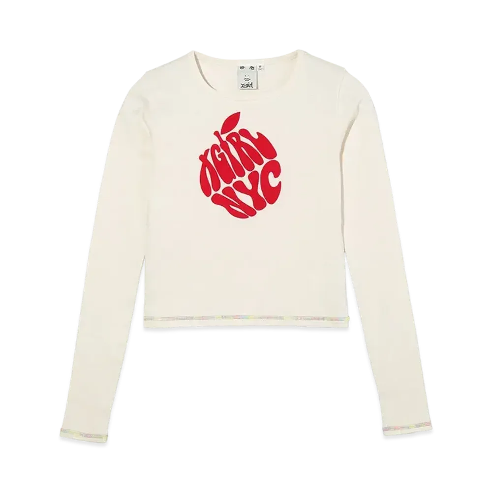 X-Girl Apple Baby L/S Tee "White"