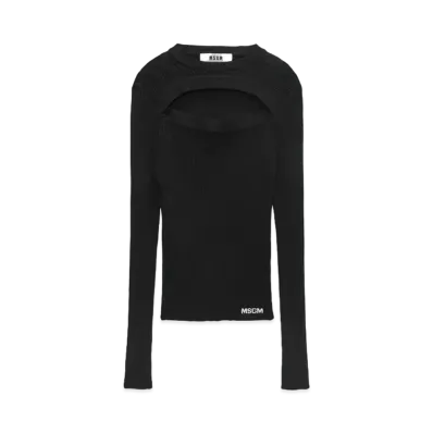 MSGM Ribbed Viscose Shirt "Black"