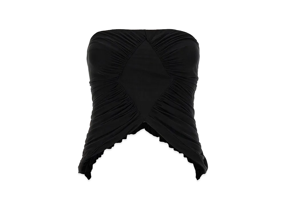 Saint Laurent Women's Jersey Bustier Top "Black"