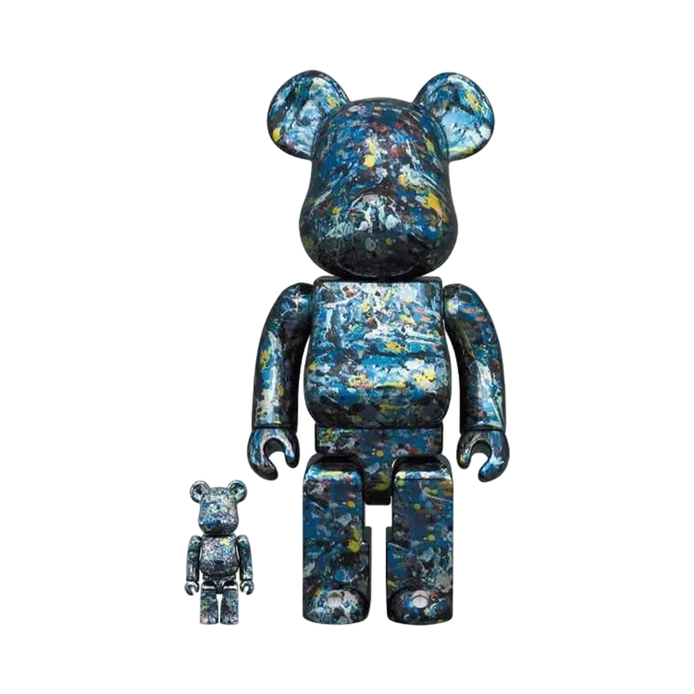 Bearbrick Jackson Pollock Studio CHROME Ver.100%&400%