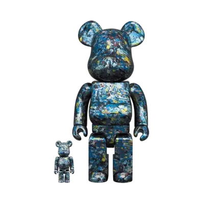 Bearbrick Jackson Pollock Studio CHROME Ver.100%&400%