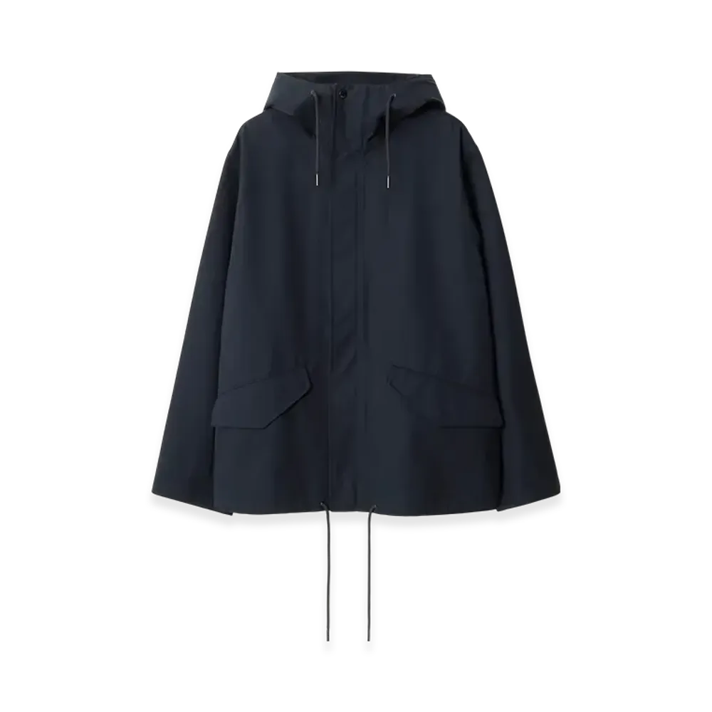 Burberry Short Bonded Gabardine Parka "Navy"