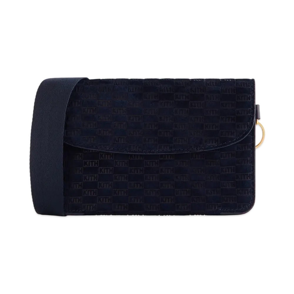 Kith Monogram Suede Envelope K20 Bag "Ink"