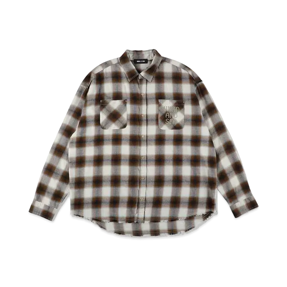 WIND AND SEA Ombre Check L/S Shirt "Brown"
