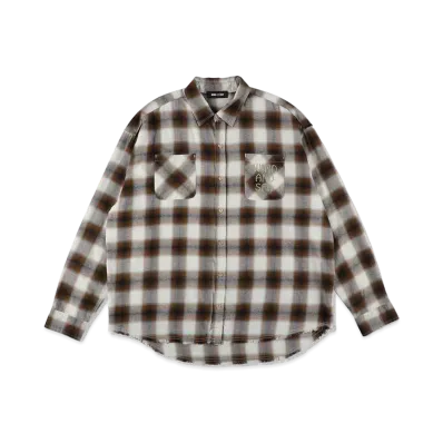 WIND AND SEA Ombre Check L/S Shirt "Brown"