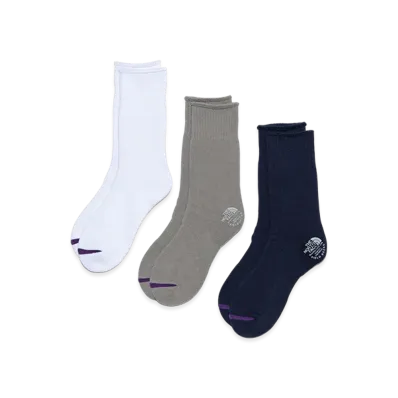 The North Face Purple Label Pack Field Socks 3P "White/Gray/Navy"