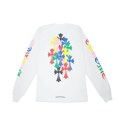 Chrome Hearts Multi Color Cemetery Cross L/S T-Shirt "White"