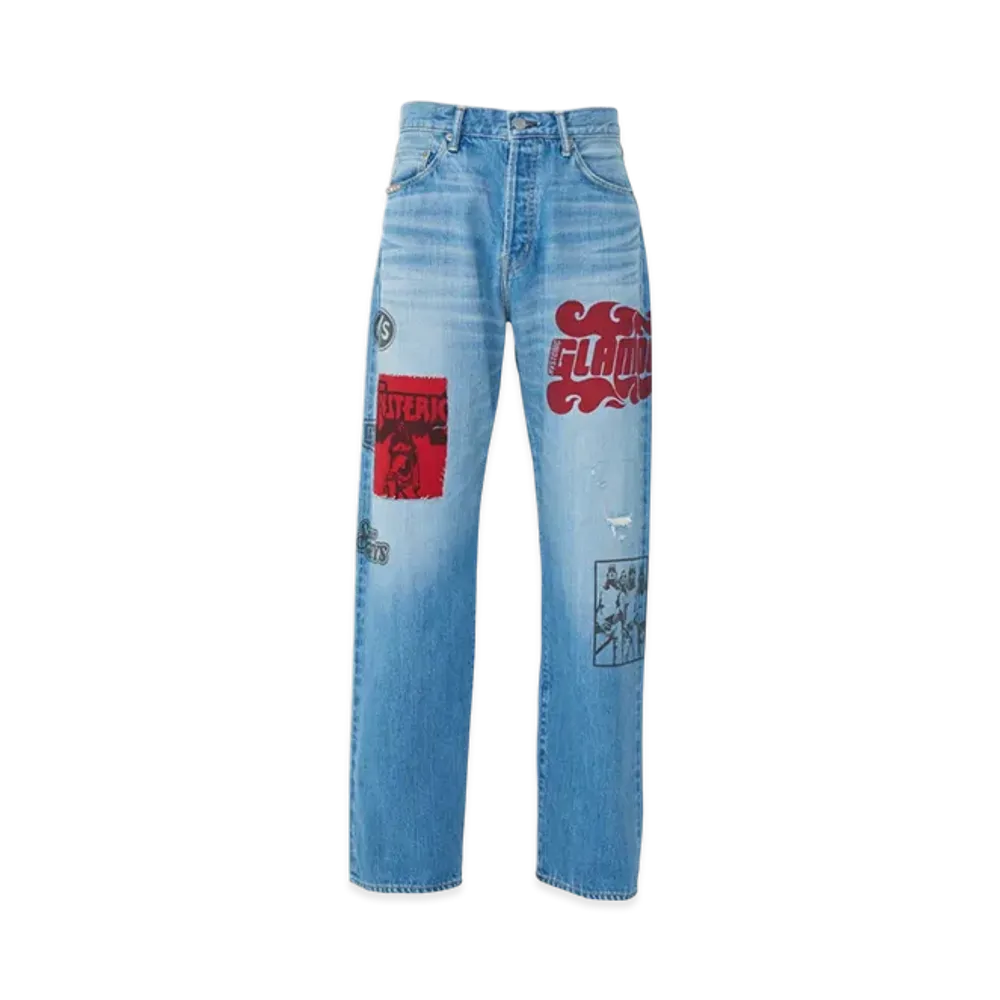 HYSTERIC GLAMOUR Diary of A Bad Girl Remake 60's XX Straight Denim Pants "Light Indigo Blue"