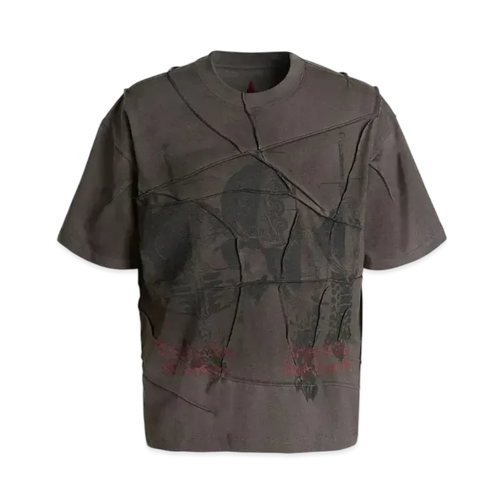 The Boy Has No Patience Printed Bone With Sword Wrinkled S/S Tee "Black"