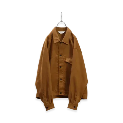 ANCELLM Vegan Suede Work Shirt Blouson "Brown"