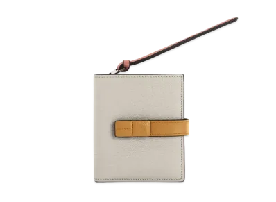 LOEWE Compact Zip Wallet In Soft Grained Calfskin "Light Oat/Honey"