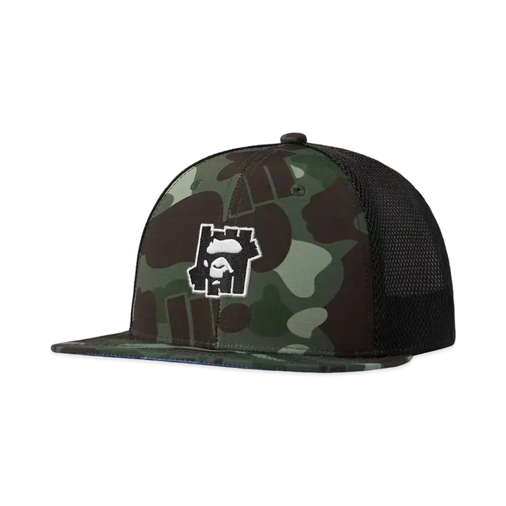 A BATHING APE x UNDEFEATED Color Camo Mesh Cap "Green"