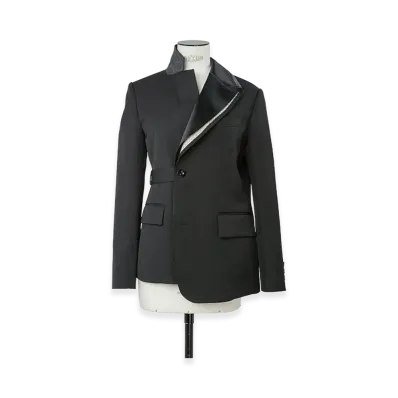 sacai Women's Double-Faced Silk Cotton x Doeskin Jacket "Black"