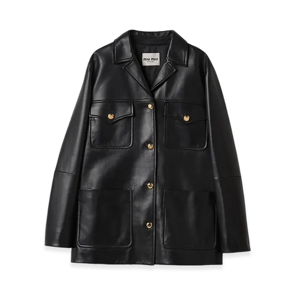 MIU MIU Women's Nappa Leather Jacket "Black"