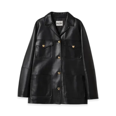 MIU MIU Women's Nappa Leather Jacket "Black"