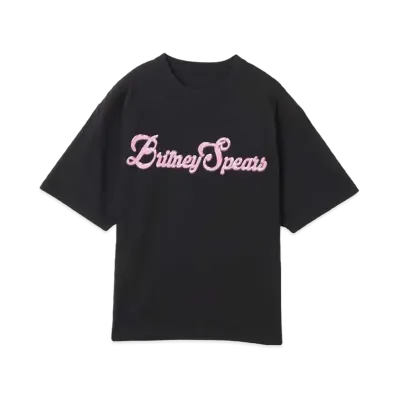 atoms pink x Britney Spears Magazine Cover Print T-shirt "Black"