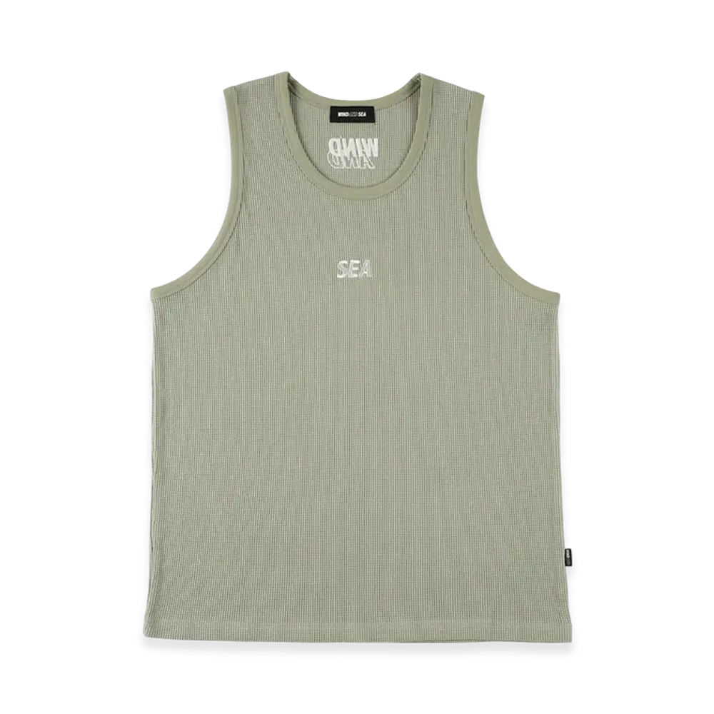 WIND AND SEA Waffle Tank Top "Sage Green"