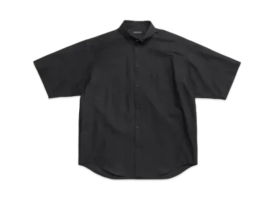 BALENCIAGA MENS Tape Type Short Sleeve Shirt Large Fit "Black"