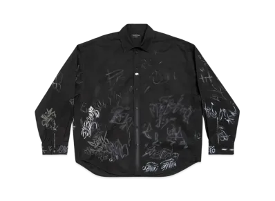 BALENCIAGA MENS Graffiti Shirt Oversized "Black"