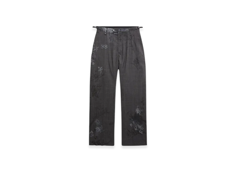 BALENCIAGA Graffiti Skater Tailored Pants "Grey Silver"