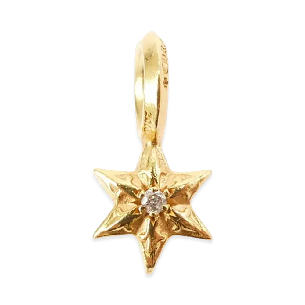 Chrome Hearts 22K Diamond Star Stack Charm "Gold"