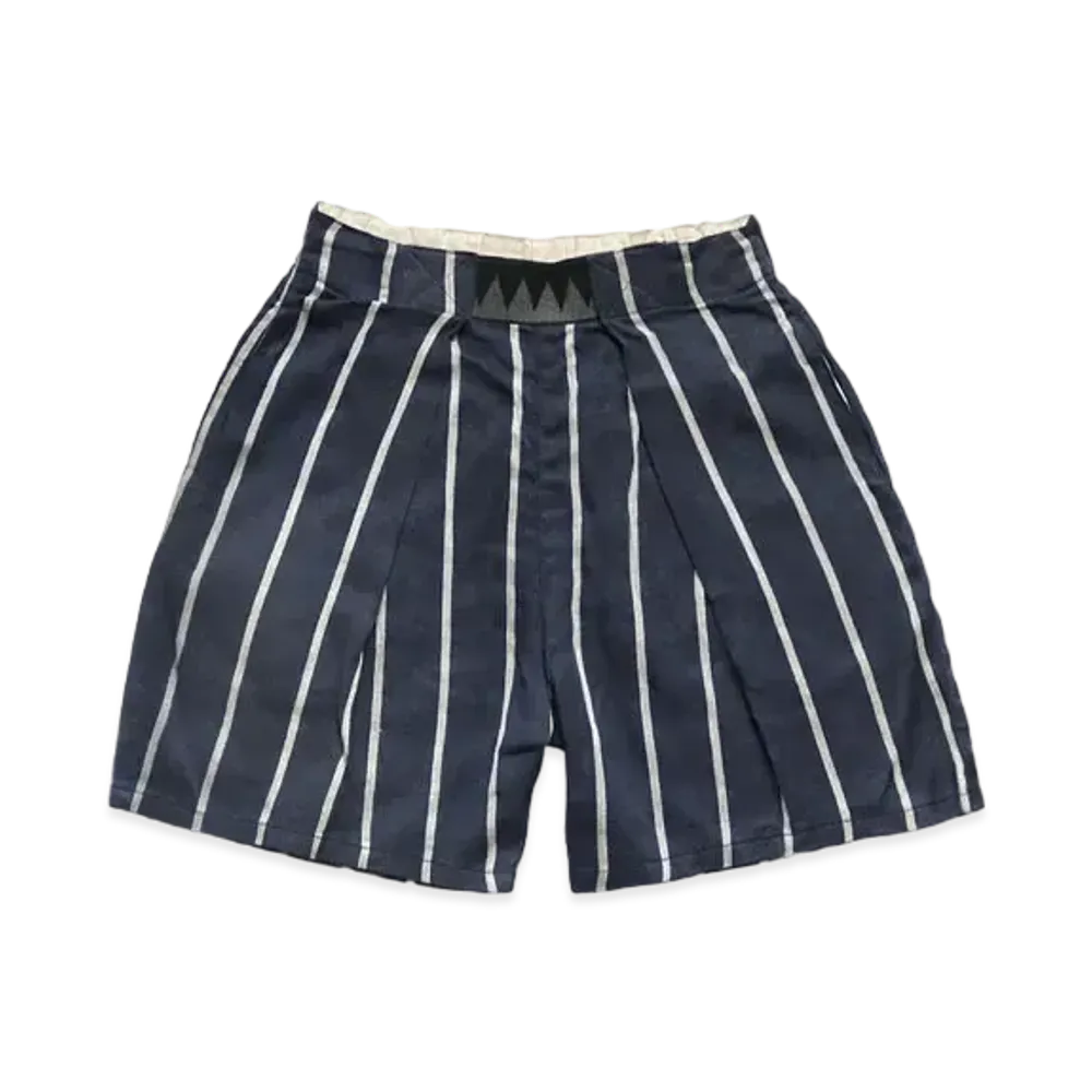 KAPITAL LINEN FILYS STRIPED EASY BEACH SHORT PANTS "Navy"
