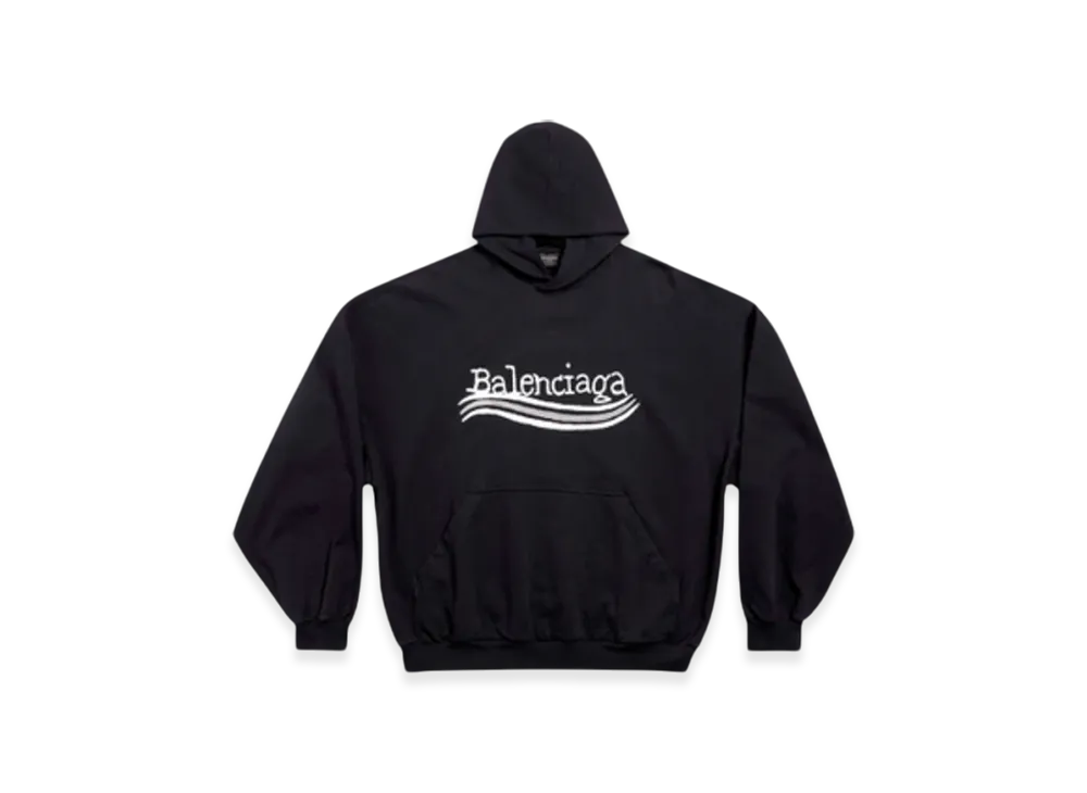 BALENCIAGA Wave Logo Hoodie "Black"