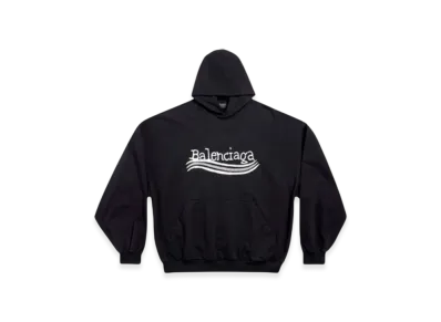 BALENCIAGA Wave Logo Hoodie "Black"