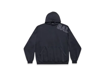 BALENCIAGA Outline Hoodie Oversized "Black Faded"
