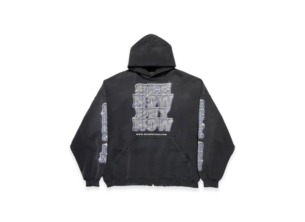 BALENCIAGA SNBN Large Fit Hoodie "Black"