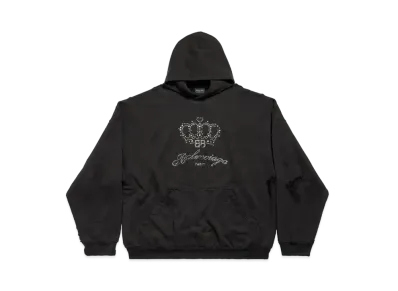 BALENCIAGA BB Motel Hoodie Oversized in Archetype Fleece "Black"