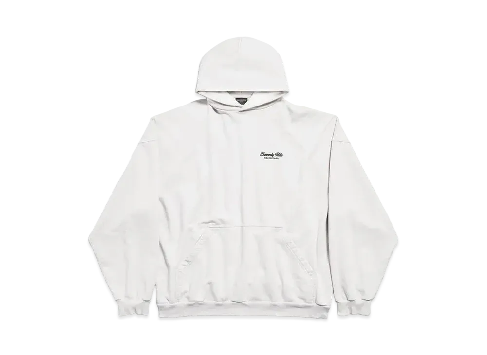 BALENCIAGA Beverly Hills Hoodie Oversized in Archetype Fleece "Off White/Black"