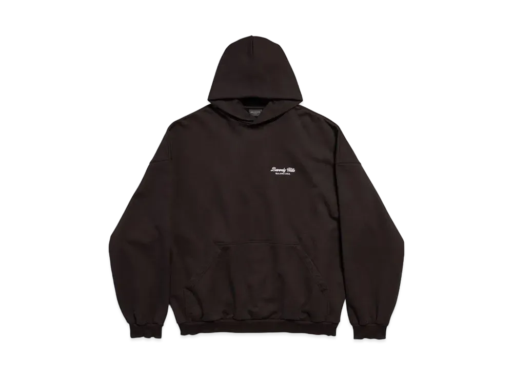 BALENCIAGA Beverly Hills Hoodie Oversized in Archetype Fleece "Black/White"