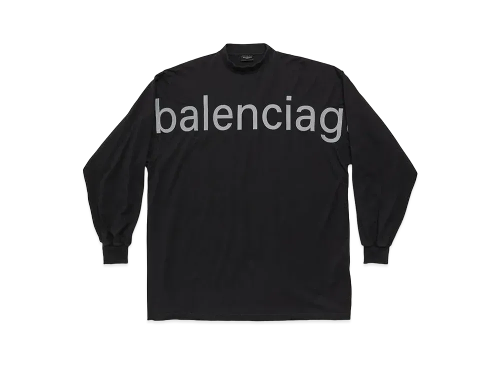 BALENCIAGA MENS Long Sleeve T-shirt Oversized "Black/Grey"