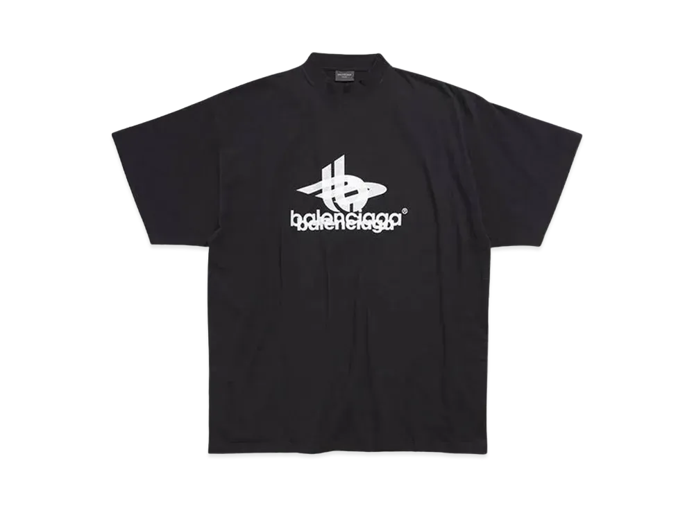 BALENCIAGA MENS Layered Sports T-shirt Oversizes "Black/White"