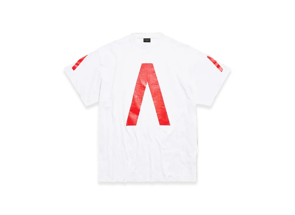 BALENCIAGA Music Archive Series Connected T-Shirt Oversized "Light Grey Red"