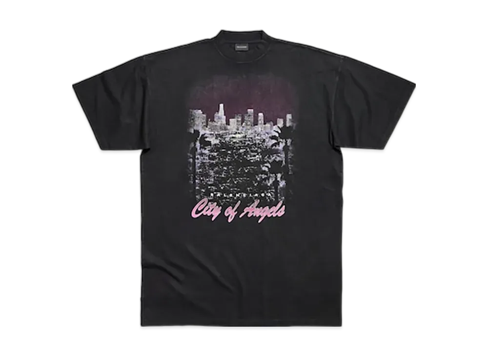 BALENCIAGA Women's City Of Angels T-Shirt Dress "Fade Black"