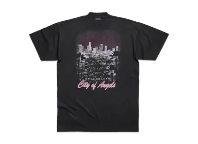 BALENCIAGA Women's City Of Angels T-Shirt Dress "Fade Black"