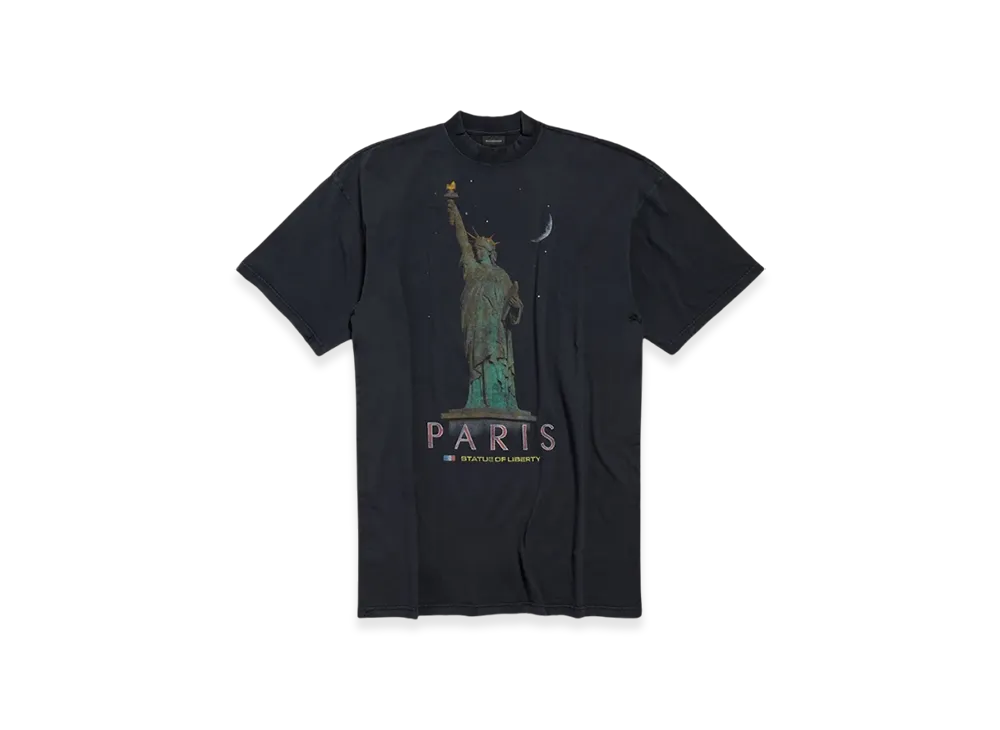 BALENCIAGA Women's Paris Liberty T-Shirt Dress "Black"