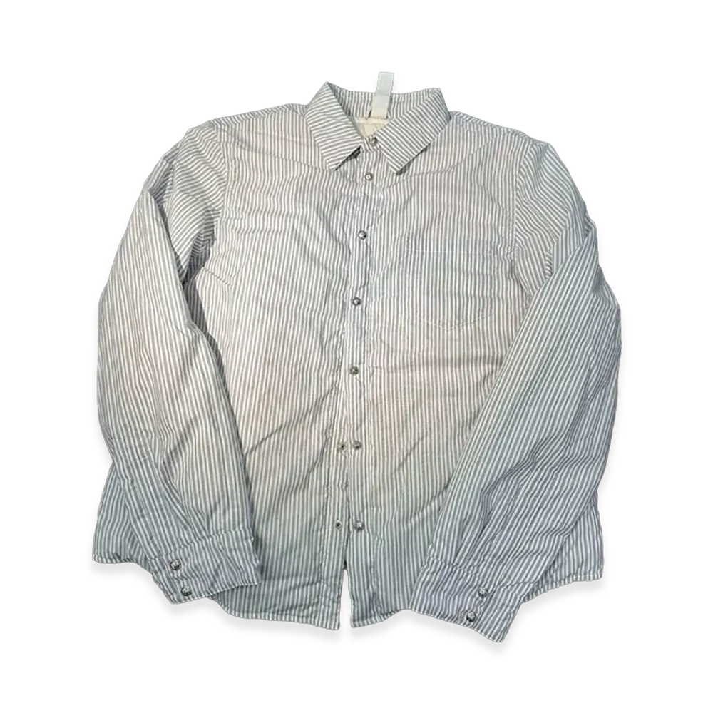 Chrome Hearts Loose Ends Down Striped Shirt Jacket "White/Blue"