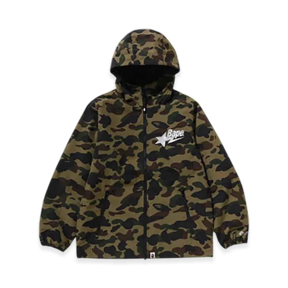 A BATHING APE Windstopper Products By Gore-Tex Labs 1st Camo Hoodie Jacket "Green"